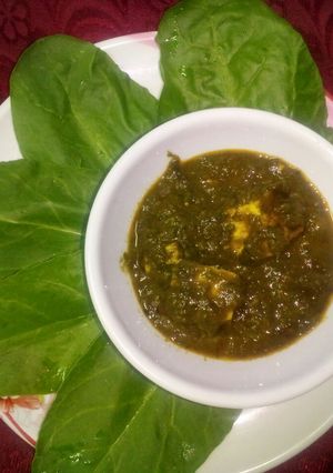 A picture of Palak paneer....🌱.
