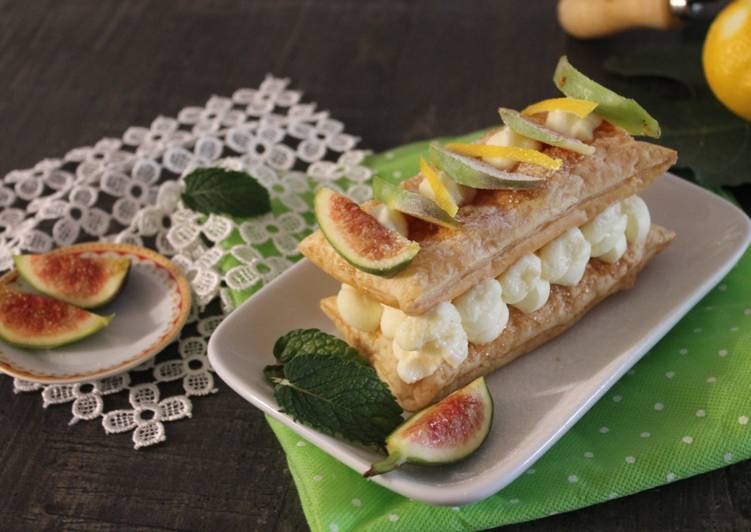 Easiest Way to Prepare Qualsiasi sera della settimana Mille foglie con crema al limone e fichi caramellati