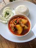 Bombil batata rassa (dry Bombay duck curry)