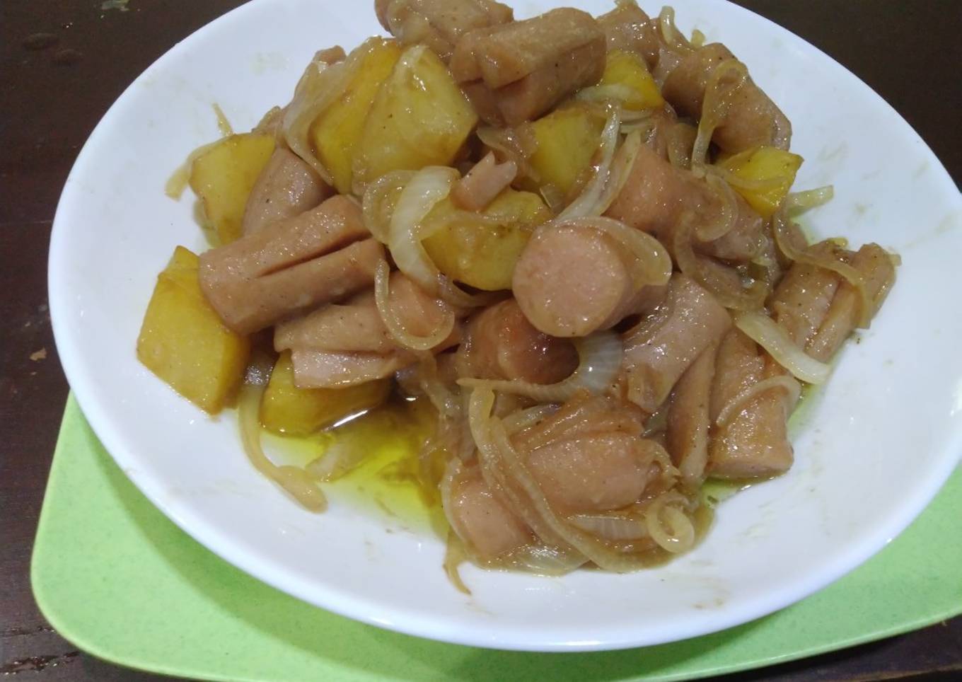 Sosis Kentang Saus Mentega