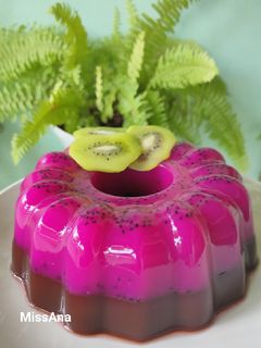 Foto resep Puding buah naga coklat