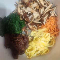 A picture of Japchae Korean Glass Noodles.