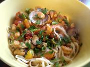 Una foto de mariscos en pastas
