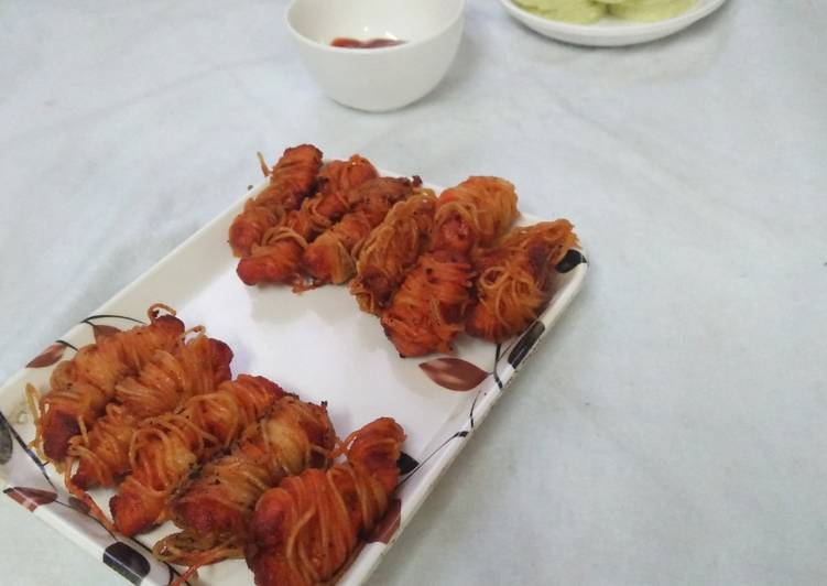 Simple Way to Make Homemade Noodle wrapped chicken fritters