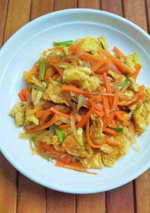 Foto resep Cara Masak Orak Arik Telur Wortel Saus Tiram