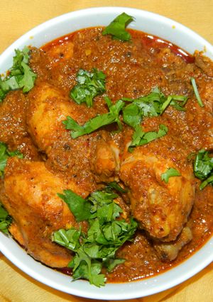 A picture of Kolhapuri Hot And Spice Chicken Recipe With Kolhapuri Masalas.
