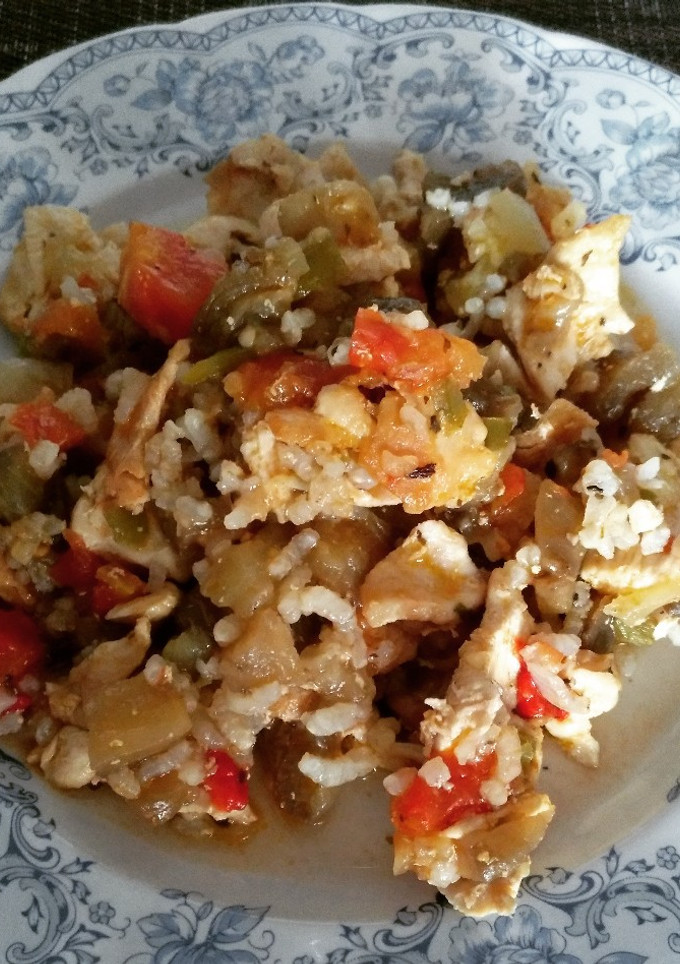 Una foto de Cazuela de pollo con pisto