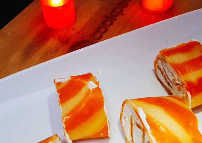 Orange Marble Swiss Roll