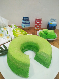 Foto resep 167. Bolu Kukus Pandan Ombre