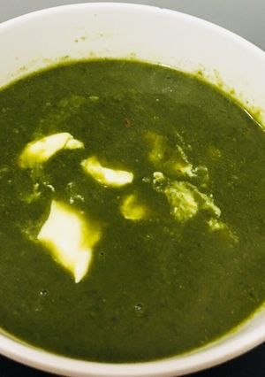 A picture of Palak soup.