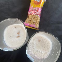 A picture of Milkshake with honey roasted sunflower seeds.