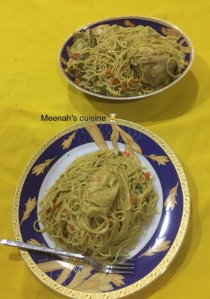 A picture of Vegetables spaghetti.