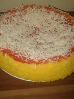 Foto resep Cake Jagung Kukus Topping Strawberry Keju