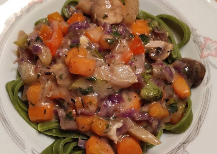 Recipe: Perfect Grøntsager med spinatpasta