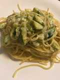 Spaguetti con Bruselas a la crema
