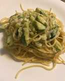 Spaguetti con Bruselas a la crema