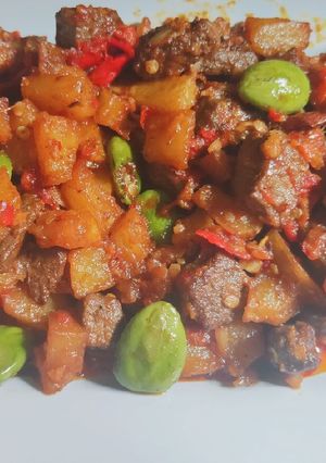 Foto resep Sambel goreng kentang hati sapi dan petai