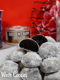 Foto resep Black Snow White Cookies / Putri Salju Oreo