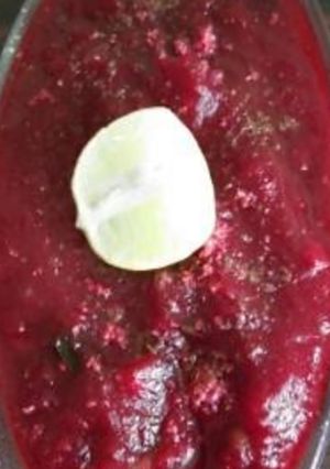A picture of Beetroot vegetable stew.