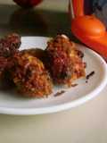 Red Spinach Fritters with a cheese cracker crust