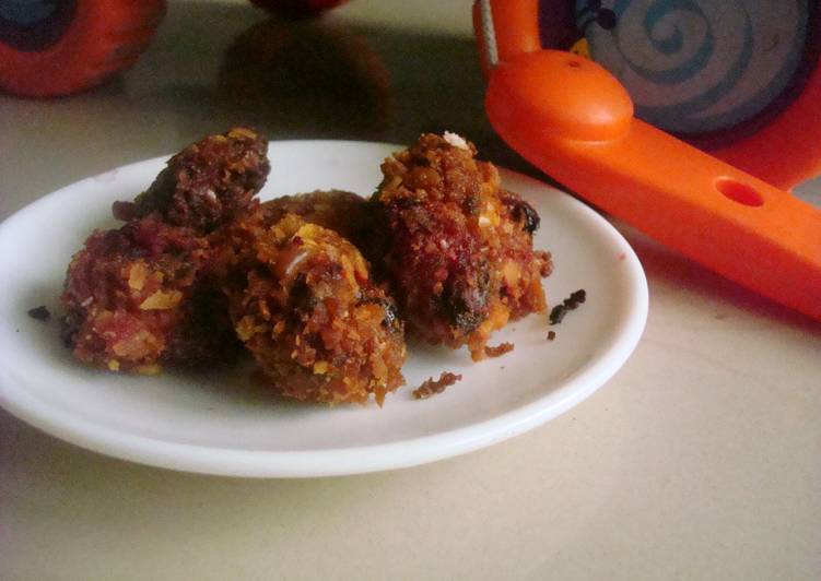 Recipe of Favorite Red Spinach Fritters with a cheese cracker crust