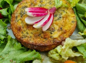 Une photo de Quiches sans pâte aux fanes de radis
