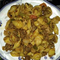 Qeema shell pasta A picture of Qeema shell pasta.