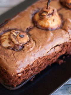 Una foto de Brownie de pera