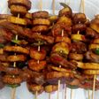 Plantain and gizard kebab