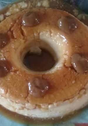Una foto de Flan al caramelo de Maizena y leche EXQUISITO!!!☺🍮