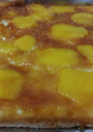 Una foto de Tortita de caramelo y durazno