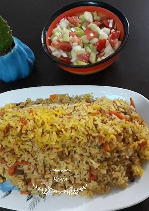 عکسی از دستور هویج پلو رویایی💜💛💚