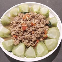A picture of Stir-Fried Ground Chicken with Bok Choy.