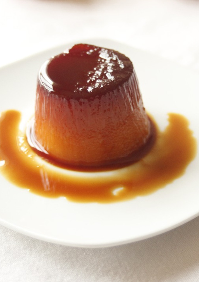 Una foto de Flan de calabaza y manzana