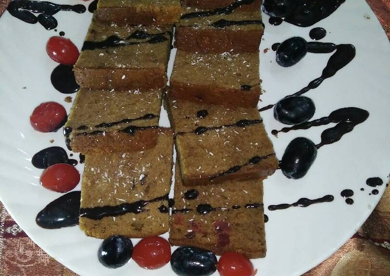 Organic jaggery cherry cake