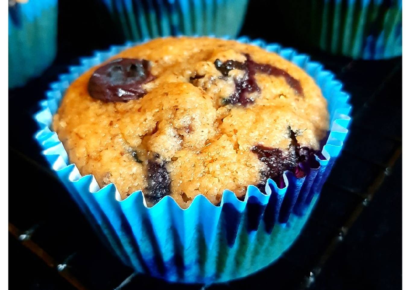 Gluten-free Oats Blueberry Muffins / cupcakes with Flaxseed