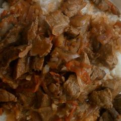 A picture of Stewed Beef and Rice.