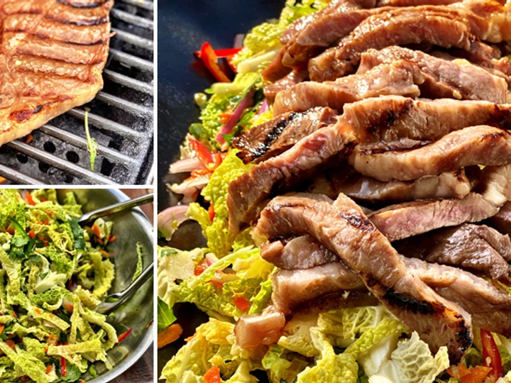 Easy Way Make Recipe Grilled Wagyu Strip Steak Over Sweet and Spicy Jalapeno Slaw that is  Makes Drooling, Addictive}