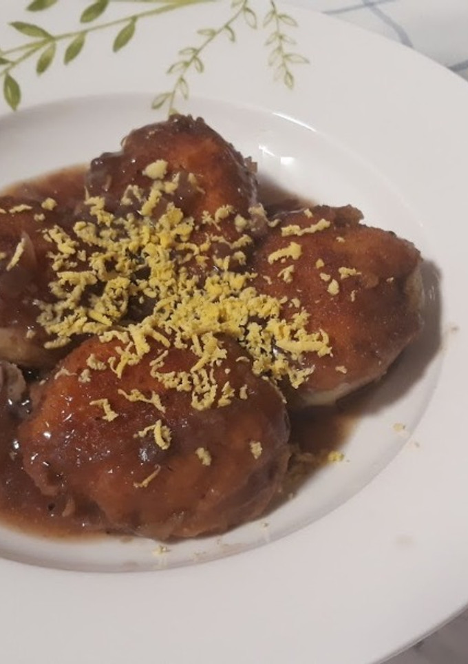 Una foto de Huevos rellenos y rebozados