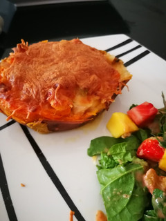 Una foto de Boniato relleno