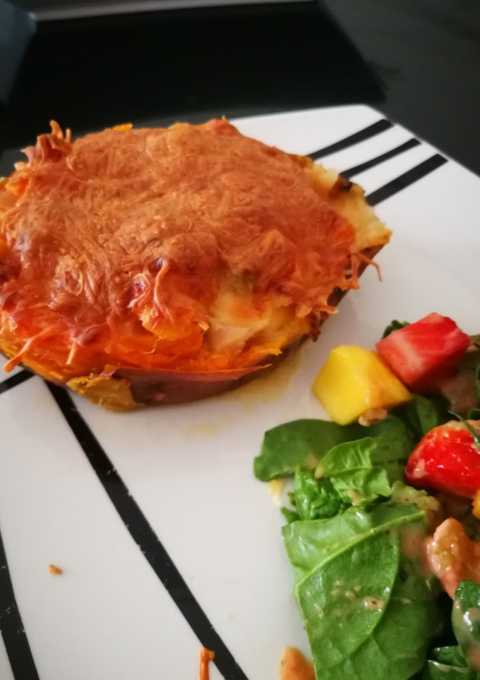 Una foto de Boniato relleno