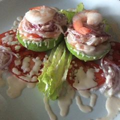 A picture of Avocado and Steamed Shrimp.