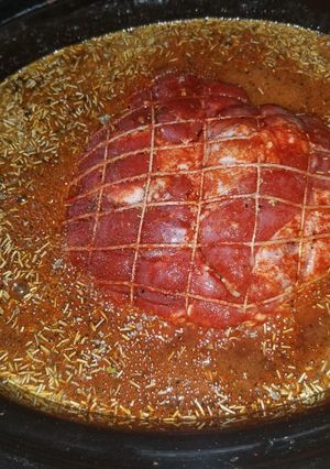 A picture of Root Beer pork roast picnic.
