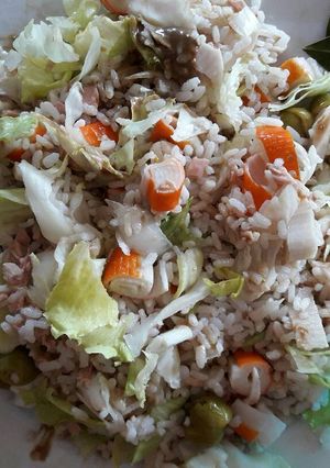 Una foto de Ensalada de arroz con mayonesa de mostaza y vinagre de Módena