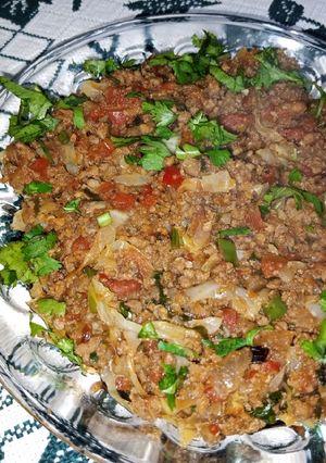 A picture of Cabbage Qeema.