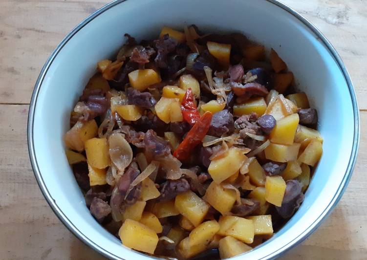 Resep Ati ampela kentang kecap Anti Gagal