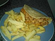 Una foto de carne de kebab
