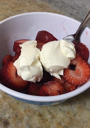 Una foto de Frutillas con crema light