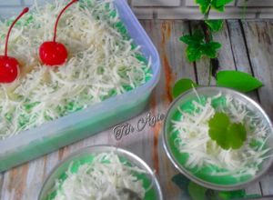 Foto resep Creamy pandan rice puding (olahan nasi sisa)