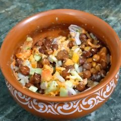 A picture of Black chana salad.
